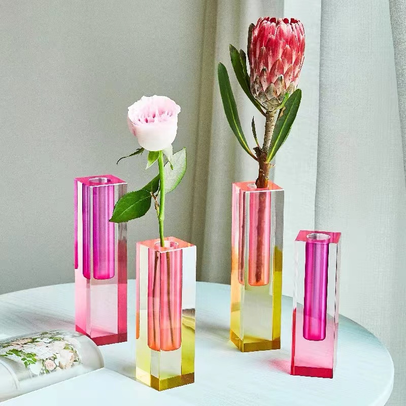 Acrylic vases are a versatile and stylish option for decorating any space.