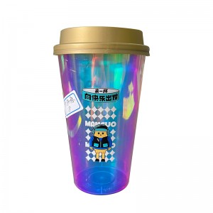 Plastic with lid manufacturer wholesale customized milk tea cups