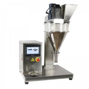 Small table Powder filling machine with weighing sensor under the disc .no additional weighing more.