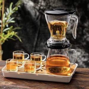 High Borosilicate Percolator Hand Brew Espresso Coffee Pot Glass Teapot With Filter Model：CT-CP11