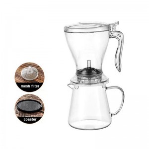 High Borosilicate Percolator Hand Brew Espresso Coffee Pot Glass Teapot With Filter Model：CT-CP11