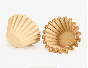 Brown and white color wood pulp Bowl shape wave shape filter coffee filter paper