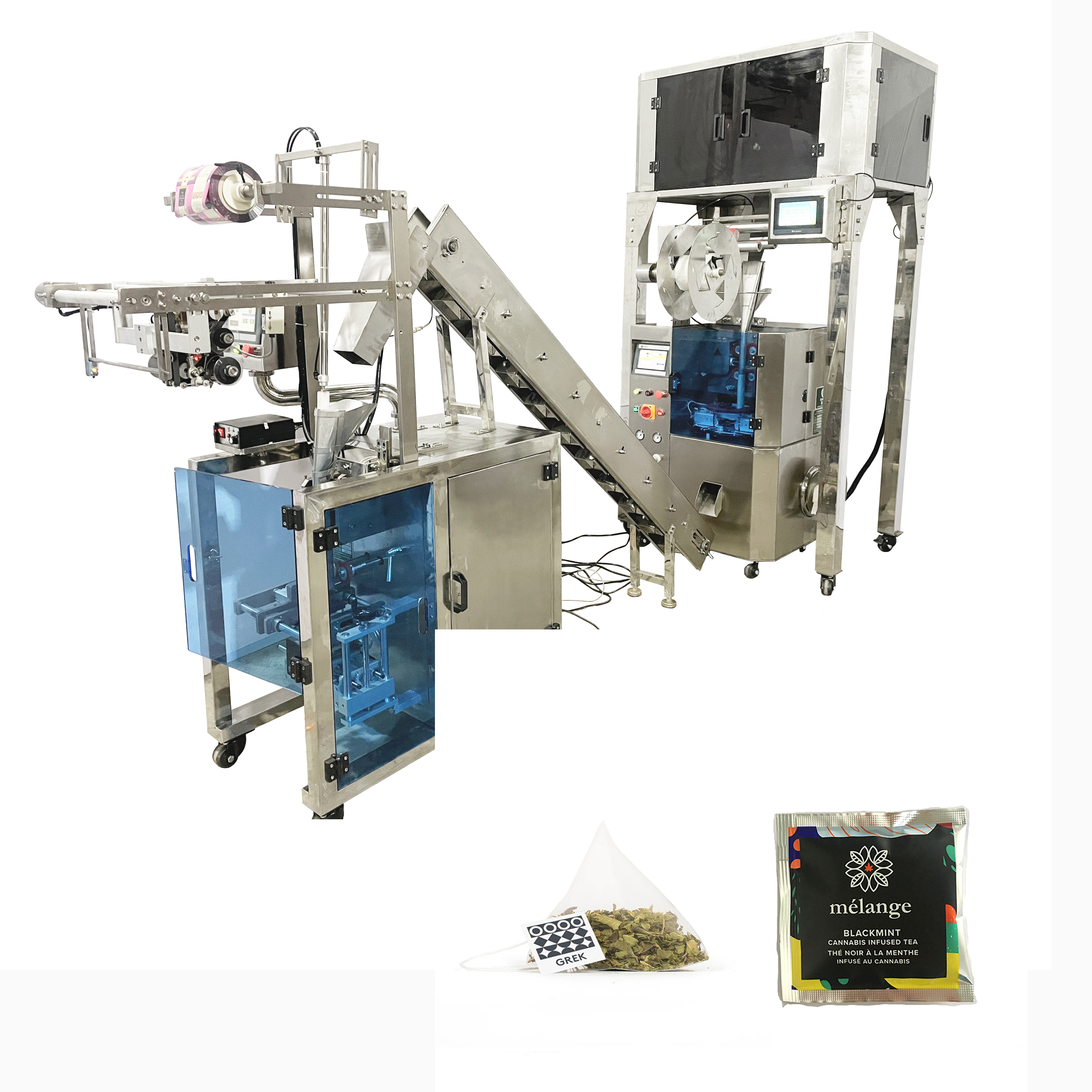 Automatic triangular pyramid tea bag with envelope packing machine Featured Image