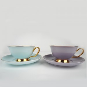 Fine China Blue Vintage Coffee Coffee na Saucer Porcelain Cup Ceramic