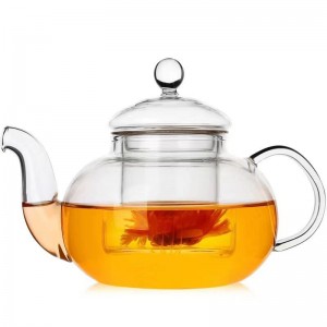 Borosilikat Heat Resistant Glass Infuser Tea Tea Tea Për modelin e sobës me gaz;TP-GP005
