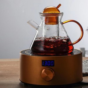 Preciós joc de tetera de vidre per a estufa de gas Tetera petita de cafè amb infusió