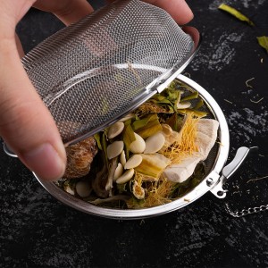 घरेलू खाद्य ग्रेड लॉक डिजाइन कुंग फू चाय स्टील फ़िल्टर बॉल