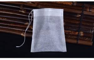 Non-woven drawn lines pull self styled filter tea bag empty