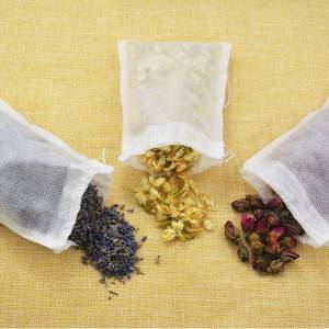 Non-woven drawn lines pull self styled filter tea bag empty
