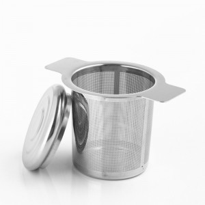 Stainless Steel Double Handle with Lid Making Tea Basket Infuser