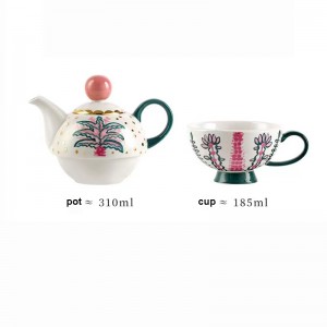 Handmade Vintage Porcelain Ceramic Teapot Set Novelty Painted Floral Tea Pot And Cup Set