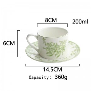 Chinese Porcelain Tea Cups Coffee Cup And Saucer Set Ceramic Tea Cups