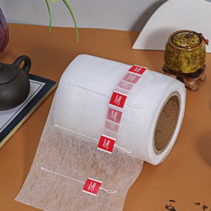 Wholesale Non Woven Heat Sealable Tea Bag filter paper roll with tag model：FTB-004