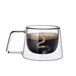 Unique Insulated Travel Green Tea And Coffee Cup Glass Cup With Handle Model: GCC-03