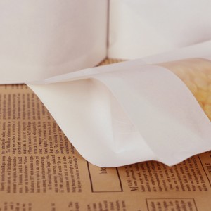 Պատվերով սպիտակ կիսաթափանցիկ Stand Up Coffee Tea Սննդի փաթեթավորում Kraft Paper Zipper Bag Սուրճի տոպրակի փաթեթավորում