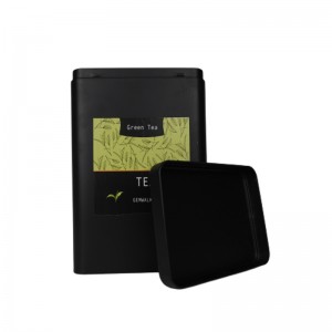 Black color Plain type tea tin can Model :HTC-09