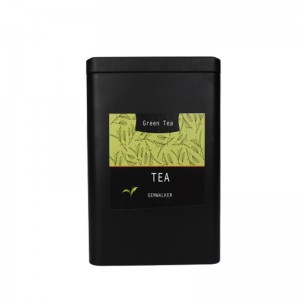 Black color Plain type tea tin can Model :HTC-09
