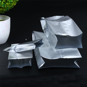 Bolsa sellada de Color plateado personalizada, bolsas de envasado al vacío para té y café, bolsas de papel de aluminio para envasado de alimentos, bolsas de café vacías