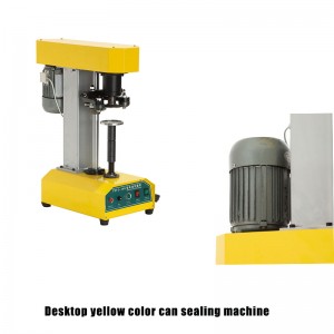 Desktop mašina za zatvaranje limenki žute boje Model: TDFJ-160