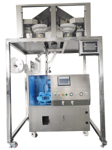Automatic  6heads electric weighing quantitative type  pyramid tea bag packaging machine Model :SJ100-6D