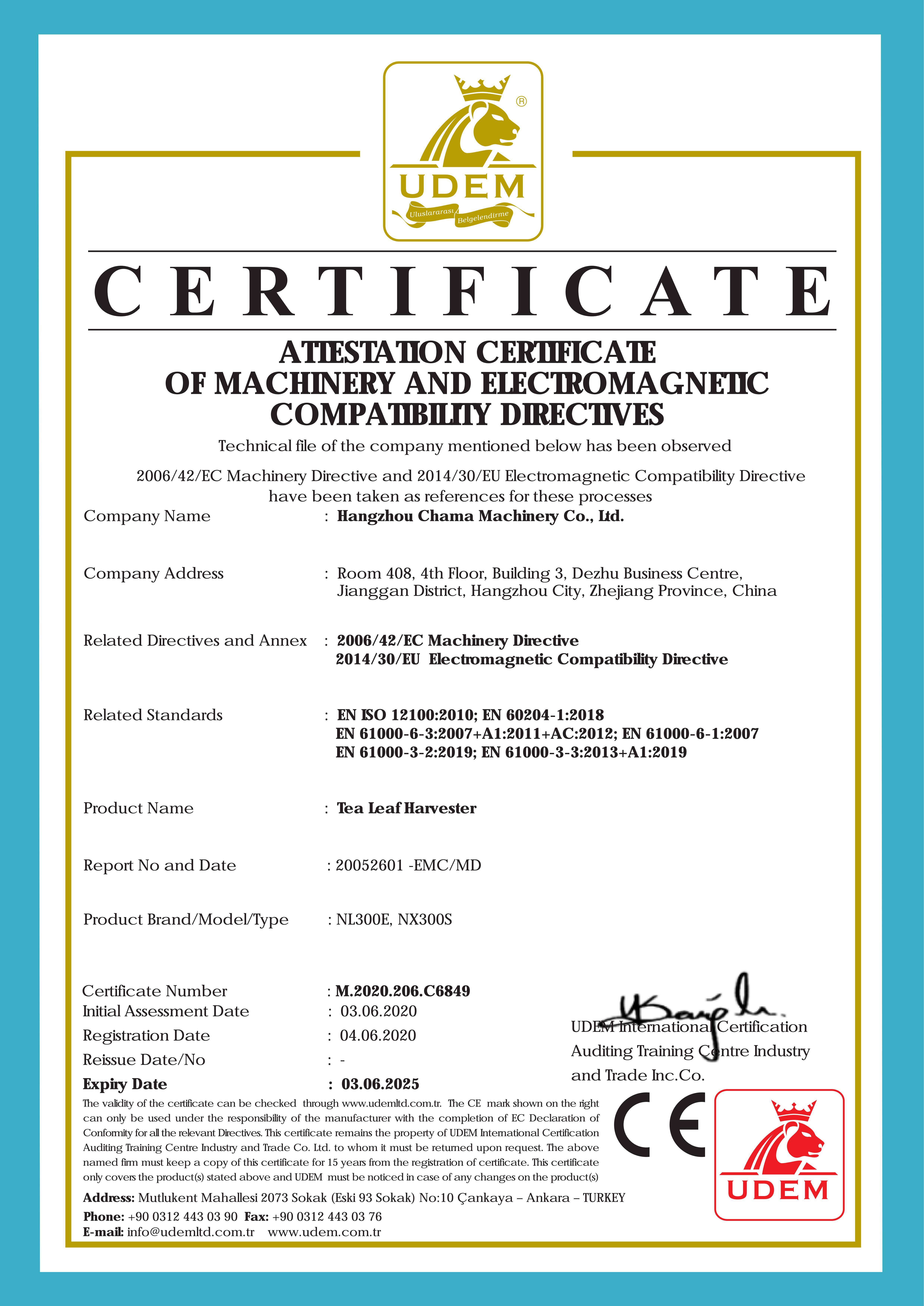 דורכגעגאנגען CE Certification