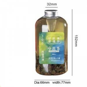 PET-Getränkeflasche in Lebensmittelqualität, Teegetränkeflasche mit Filter. Kaltgebrühteeflasche