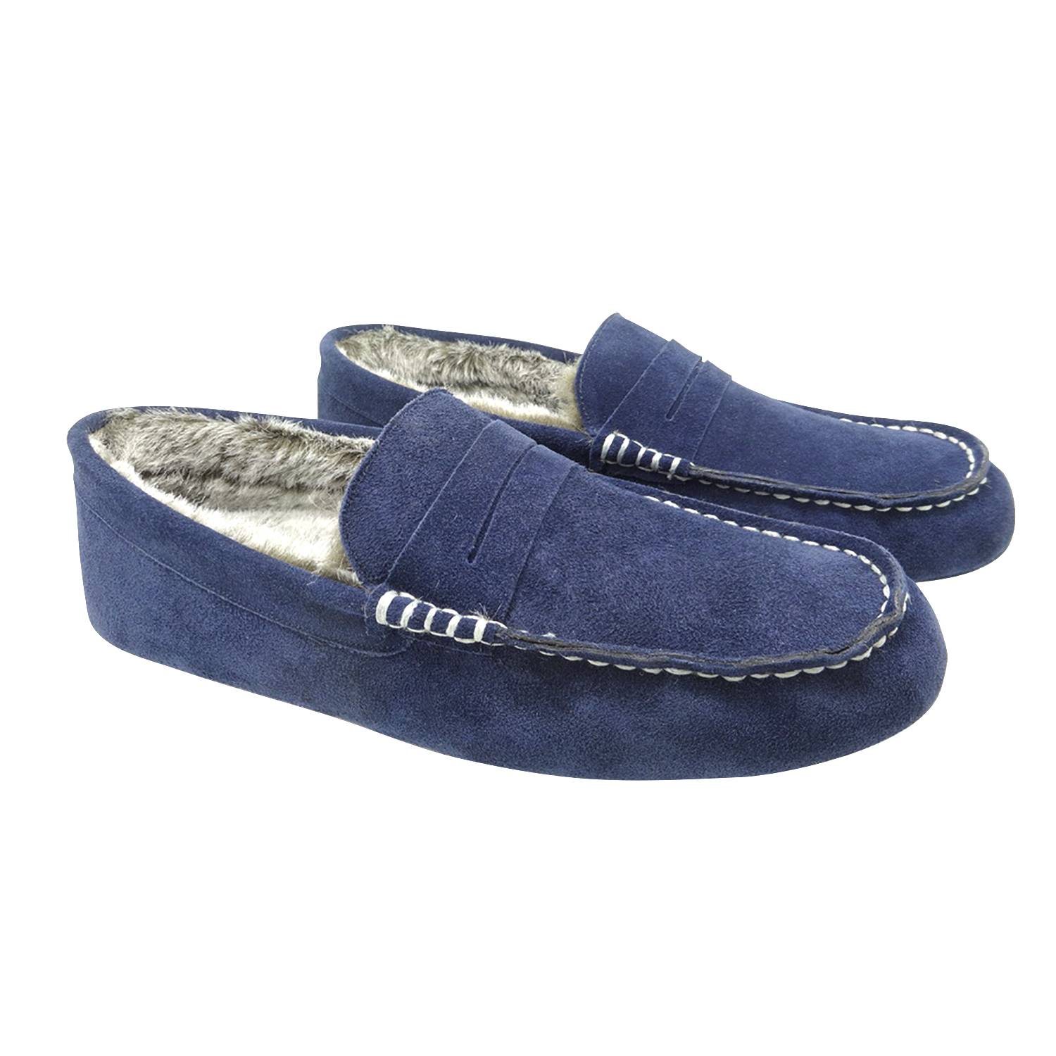 Mens Slippers Moccasins para sa Mga Lalaki Cosy Pile Lined with Microsuede Upper Indoor Outdoor On House Shoes