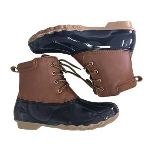 Babaye nga Round Toe Waterproof Outdoor Lace up Work Combat Ankle Bootie Fleece Lined Snow Boots
