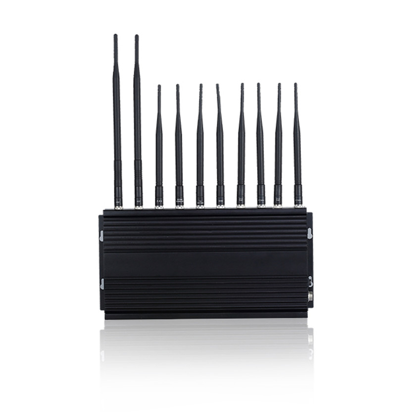Stationary 10 Antennas Software Control 3G 4G WIFI UHF/VHF Mobile Phone Signal Jammer EST-602N10