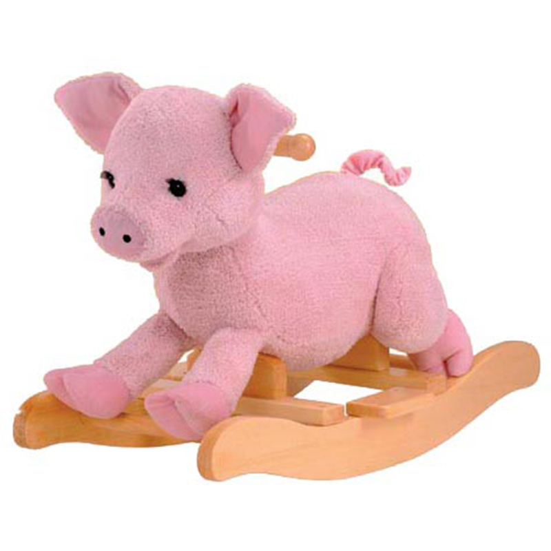 I-Real Wood Ride-On Plush pig RX8082