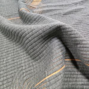 Bamboo charcoal /polyester grey spun yarn mattress knitted fabric OEM factory