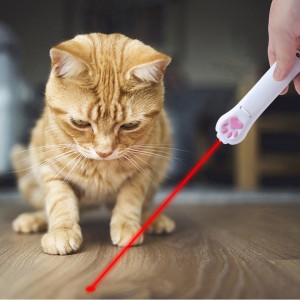 New Design Cat Interactive Torch 2 in 1 USB Charging Pet Laser Toy Cute Cat Projection Toy Laser Pointer L2