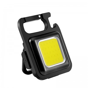 Mini LED Labora Lumo Portebla Poŝo Lanterno USB Ŝargebla Ŝlosila Lumo Lanterno Tendada Ekster Miŝado COB Lanterno H52