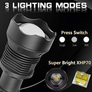 3000 lumens XHP70.2 most powerful led flashlight 3 Modes usb Zoom Tactical torch 26650 Rechargeable battery xhp70 flashlight