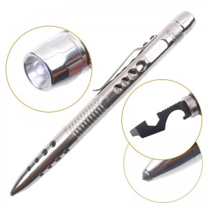 Hollow stainless steel tactical pen Flashlight outdoor survival multifunctional window breaker anti – Wolf self – defense H47