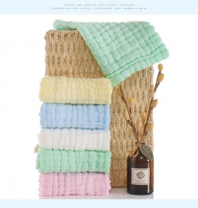 5pcs/lot Muslin 6 layers Cotton Soft Baby Towels Baby Face Towel Handkerchief Bathing Feeding Face Washcloth Wipe burp cloths CM15