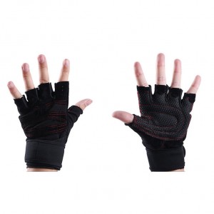 Մեծածախ Տղամարդկանց և Կանանց Ֆիթնեսի Ձեռնոցներ Կես մատով շնչող, չսահող ծանրաձող, ձեռքի պահակ, համր սարքավորում, մարզում KP-10
