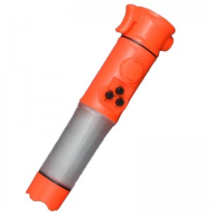 2022 New Hot Multifunction Led Flashlight with Hammer Reamer Siren Beacon Emergency Flashlight H187
