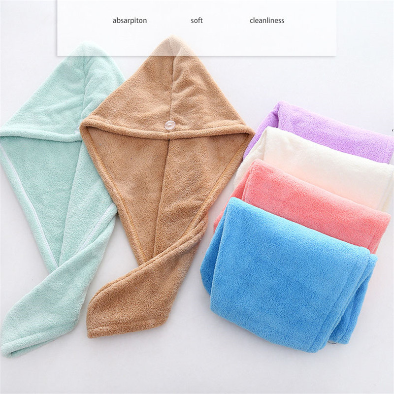 Microfibra de secado rápido súper absorbente espesar mujeres secado rápido toalla para el cabello T-01