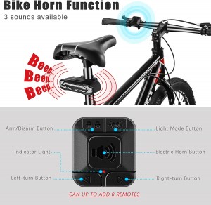 Usb Rechargeable 2000mAh Bike Back Light ແສງສະຫວ່າງຫາງລົດຖີບ B35