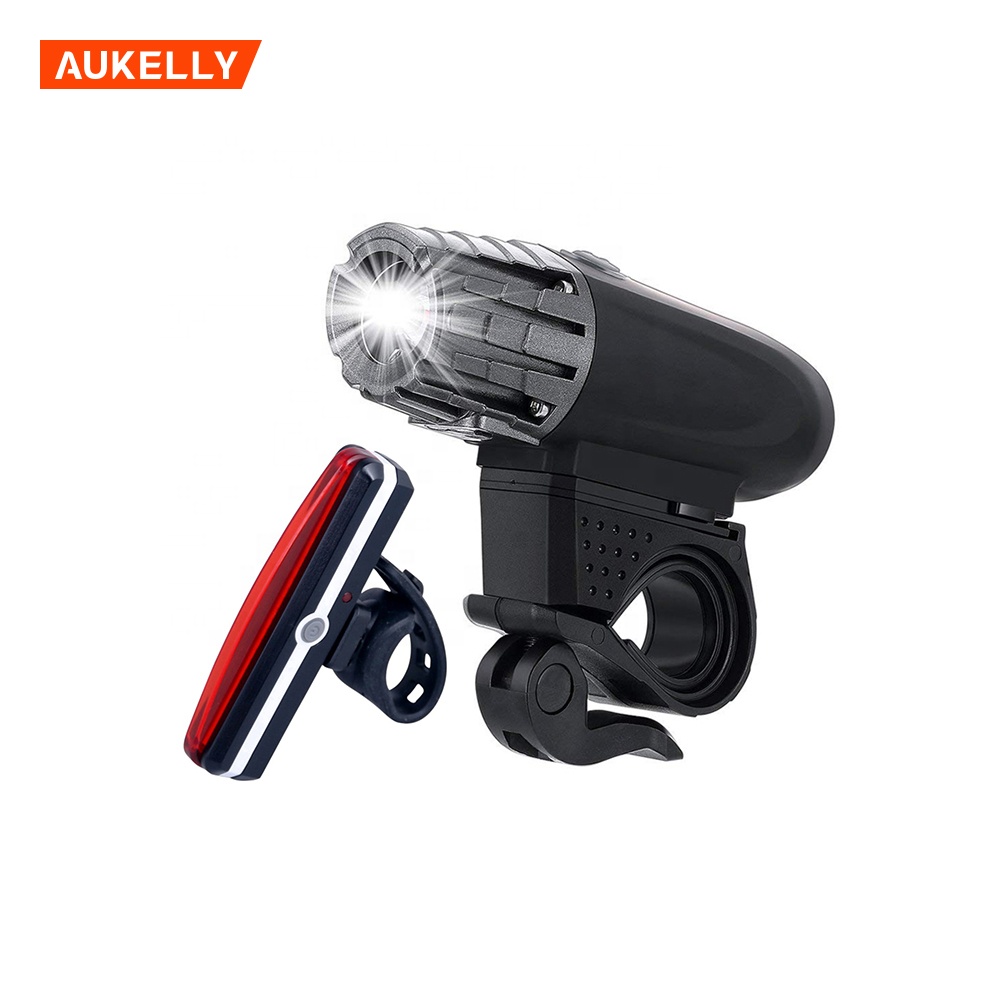 LED Bicycle Lamp Cycle Front Headlight and Tail Back Light Bright Bike FlashLight Kit USB Led rechargeable bicycle lights set B3-2