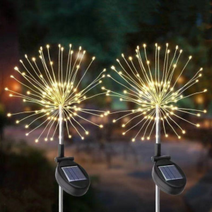 Outdoor Solar Garden Decorative Landscape Lights Walkway Lawn Backyard LED String Flowers Firework Lamp