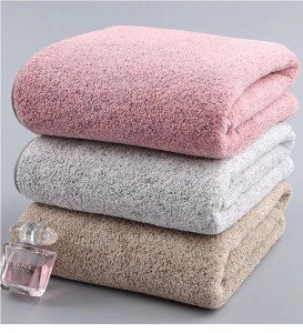 Soft Absorbent Microfiber Fabric Towel Bamboo Charcoal Coral Velvet Bath Towel For Adult Household Bathroom Towel Sets T-05