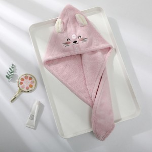 Towels Bathroom Microfiber Solid Quickly Dry Hair Hat Home Textile Towel Cute Cartoon Embroidery Hair Towel