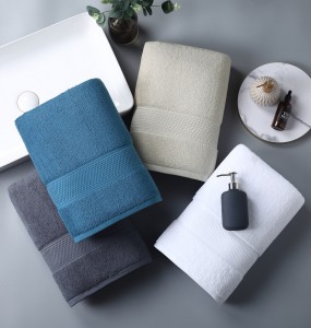 eco-friendly Solid Color 100% Cotton Ultra absorbent  extra large natural premium hotel cotton bath towels CM9