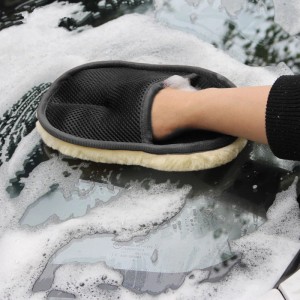 Sheepskin Wool Styling Wool Soft Car Washing Gloves Cleaning Brush Motorcycle Washer Care Products CT23