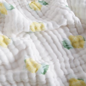 Neutral Printed Baby Shower Gift 100% Organic Cotton Gauze Baby Cover Muslin Newborn Baby Swaddle Towel Blanket BT-07