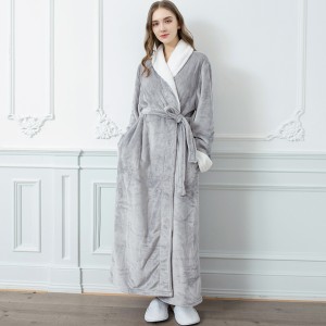 Men Winter Plus Size Long Coral Fleece Bathrobe Kimono Warm Flannel Bath Robe Men Cozy Robes Night Sleepwear Women Dressing Gown T2
