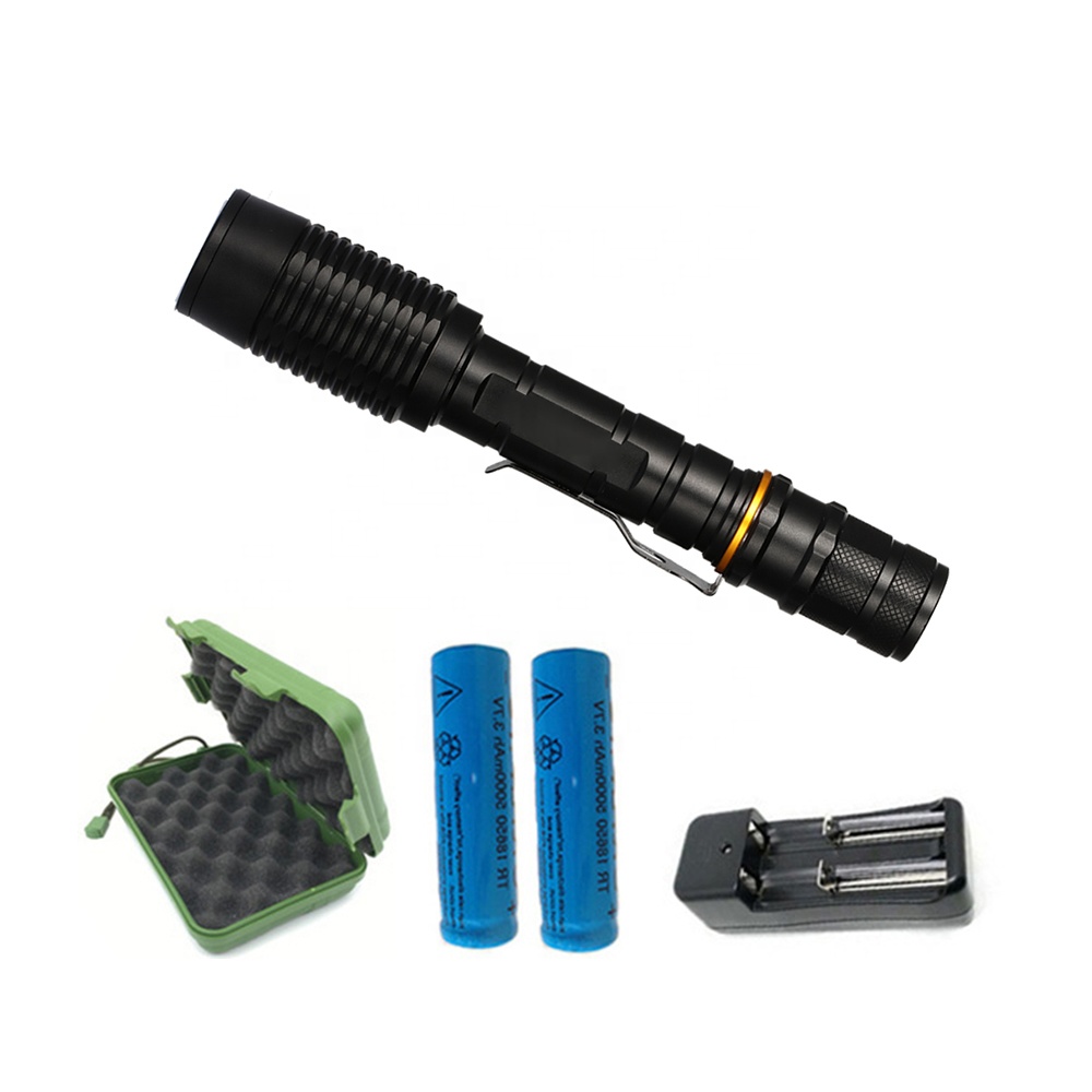 1000LM LED Rechargeable searchlight Kit T6 lamparas de mano hunting linterna zoomable Waterproof torch fast track flashlight Set
