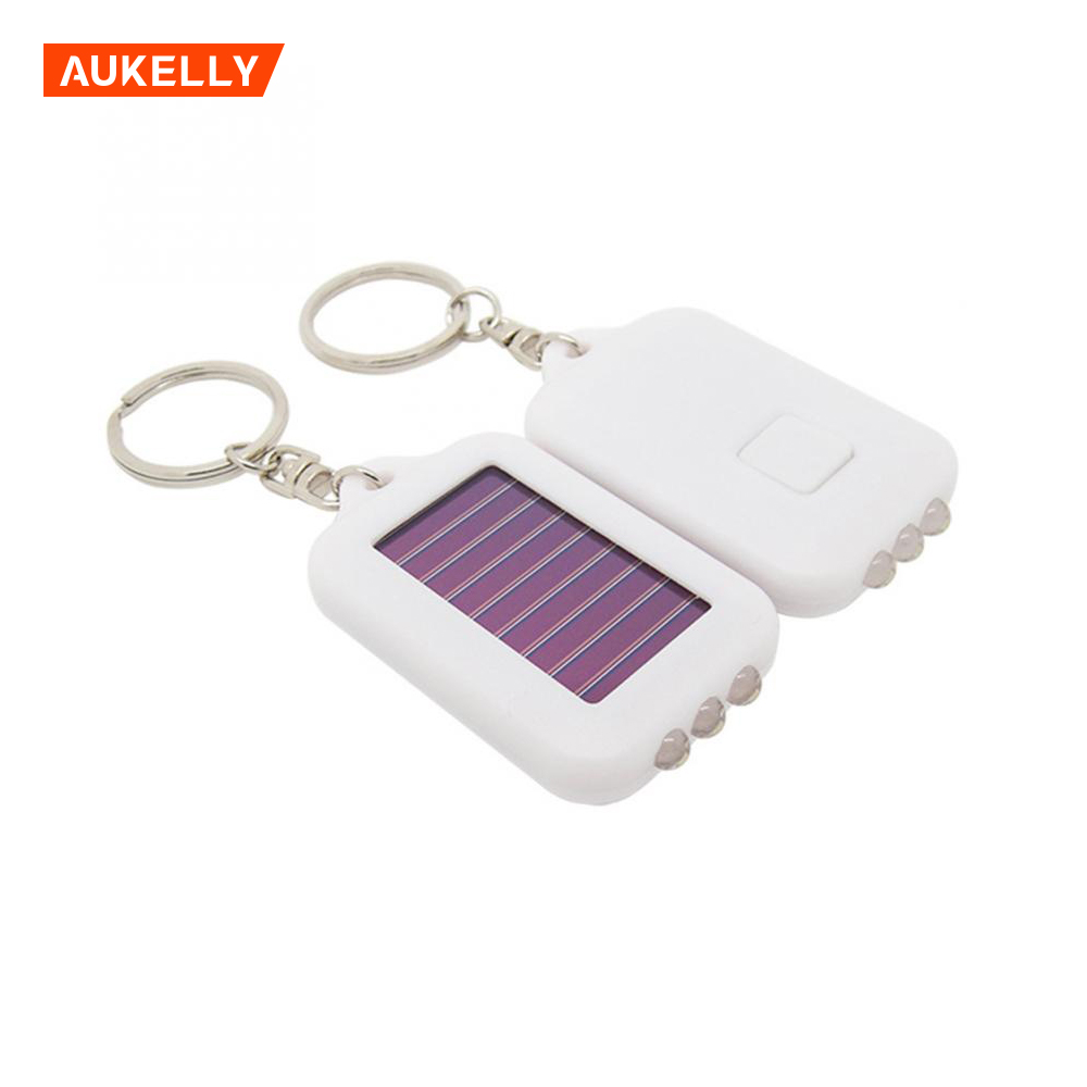 Mini Solar Power 3 LED Light KeyChain Outdoor Multi function pocket lamp keychain flashlight